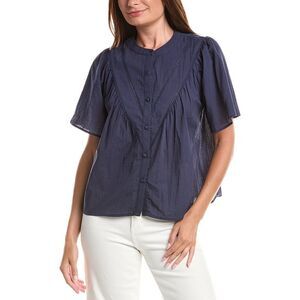 Anna Kay Womens  Tropeanna Cashmere-Blend Blouse, Navy